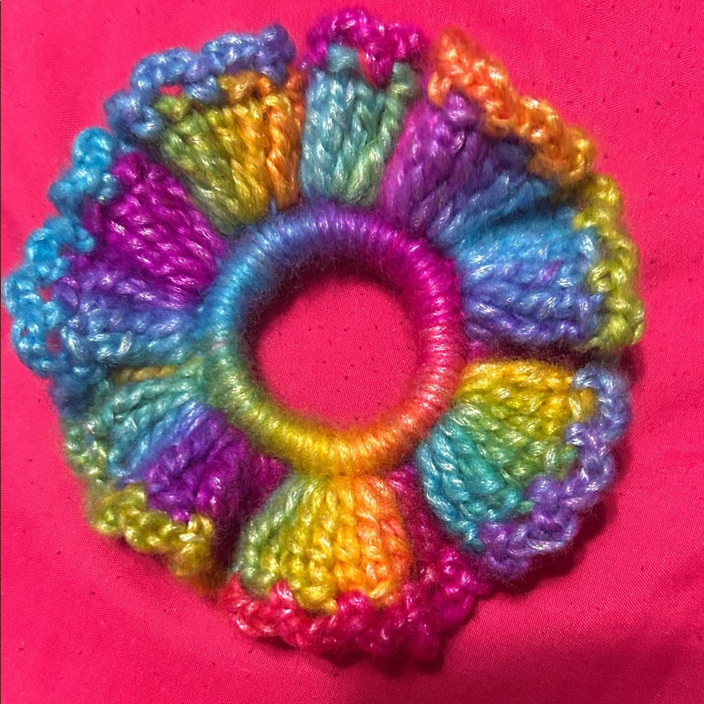 Multi Color Crochet Scrunchie
